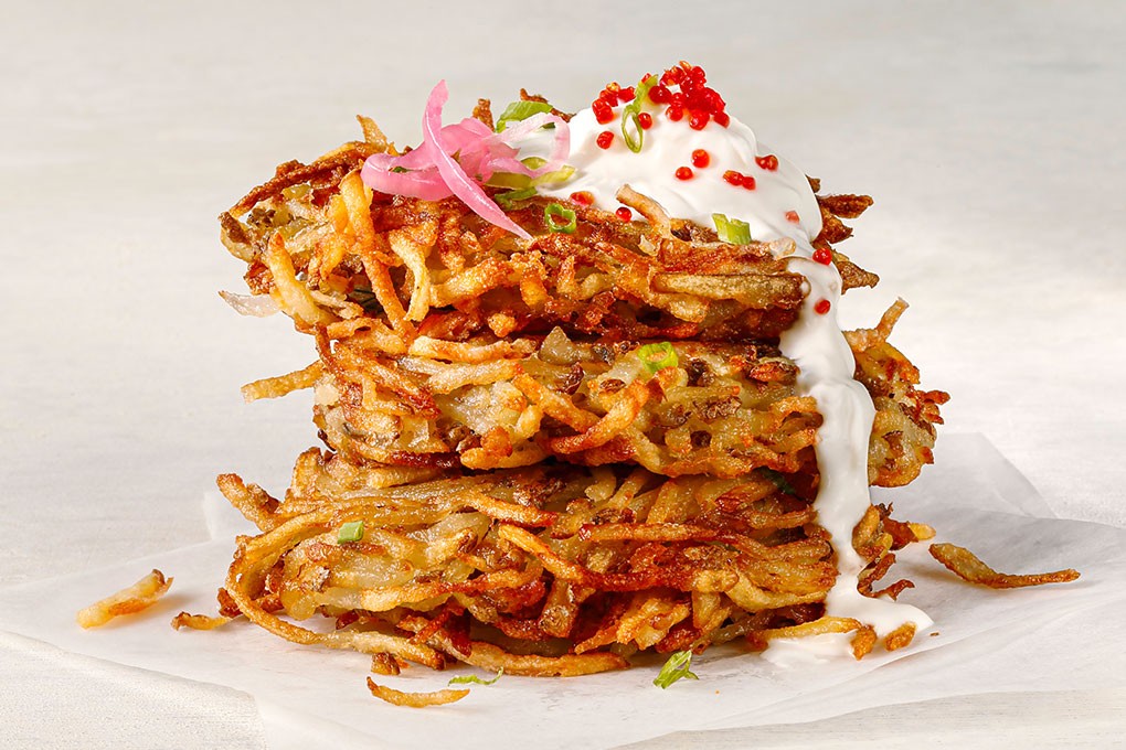 Idaho® Potato Larder Latkes & Koji Cultured Cream