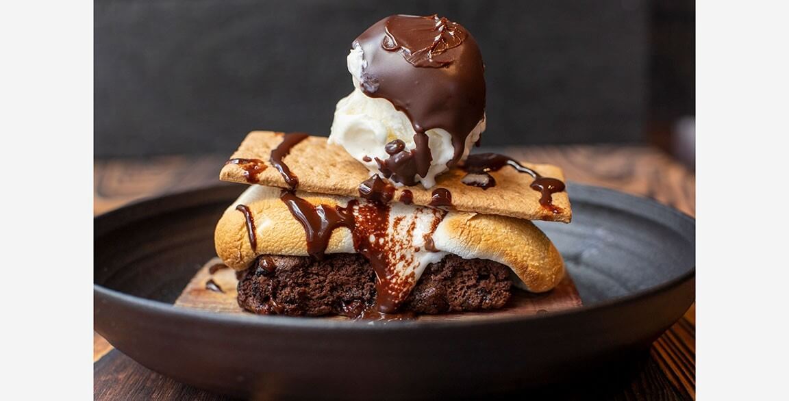 Cedar Plank Chocolate Brownie S’mores