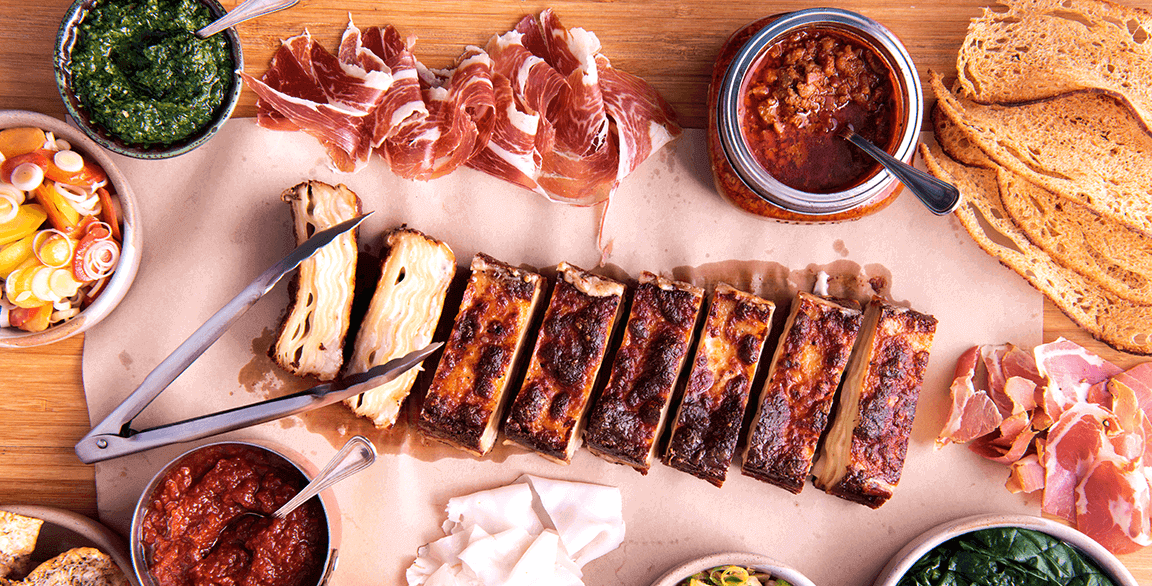 Charcuterie Board with Terrine of Lasagne