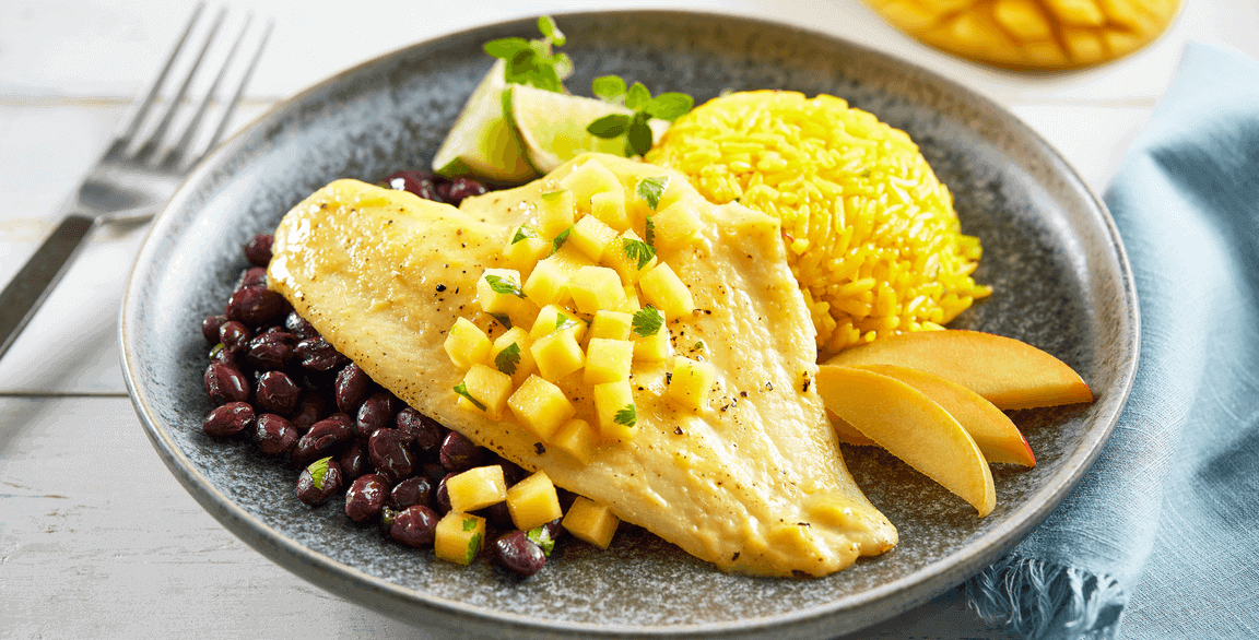 Mango Mojo Grilled Flounder
