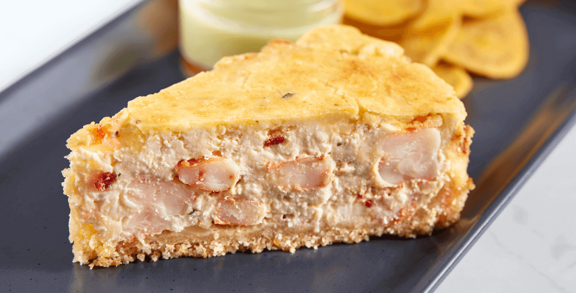 Rock Shrimp Cheesecake with Creamy Salsa Verde