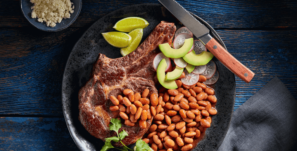 Sous Vide Ribeye with Texas Ranchero Beans
