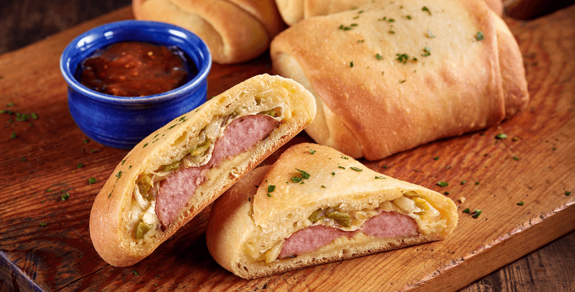 Hillshire Farm® Fully Cooked Split Smoked Sausage Kolaches with Roasted Chile and Onion