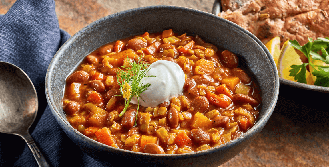 North African Bean Stew with Farro and Lentils