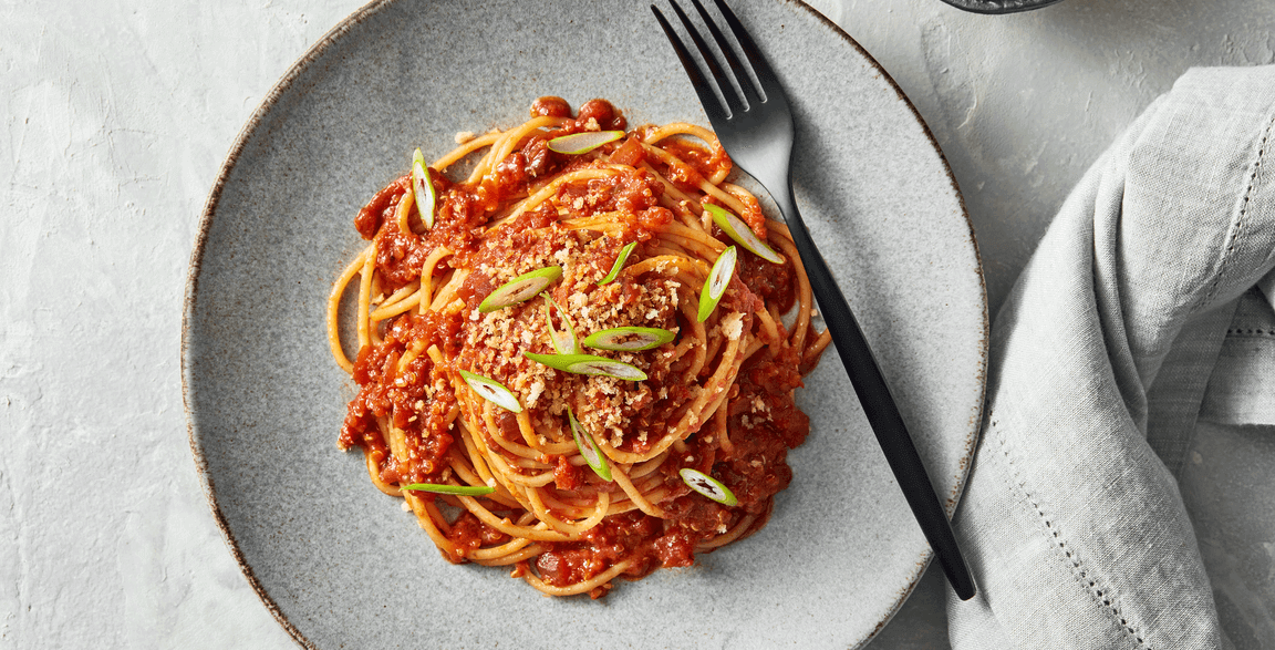 Plant-Based “Wafu-Style” Bolognese with Kikkoman®