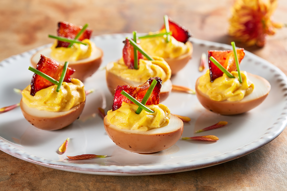 Black Pepper Pickled Deviled Eggs