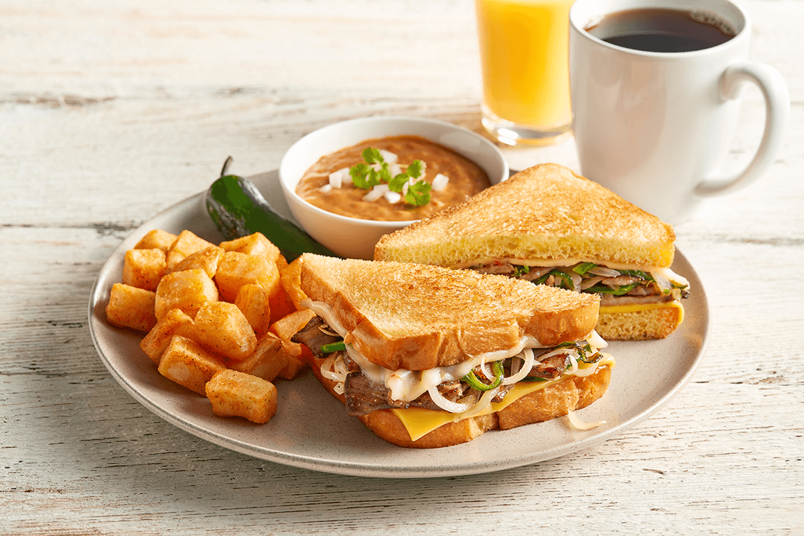 Carne Asada Grilled Cheese with Birria Hollandaise