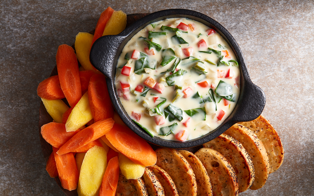 Southern-Style Mozzarella and Collard Dip Recipe courtesy of Jess Bograd | Sponsor: California Milk Advisory Board