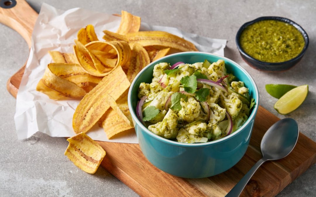 Vegan Cauliflower and Cucumber Aguachile Recipe courtesy of Christian Hallowell