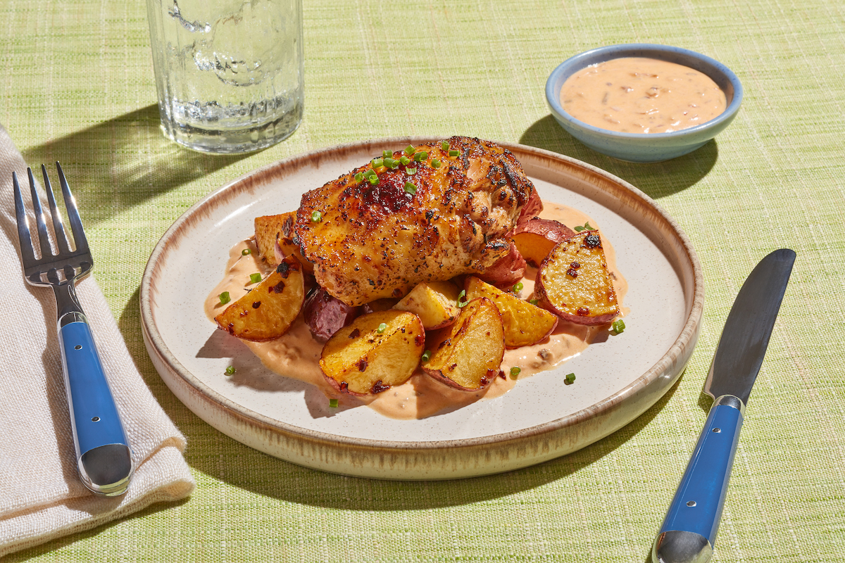 7. Spiced Chobani® Yogurt-Marinated Crispy Chicken Thighs