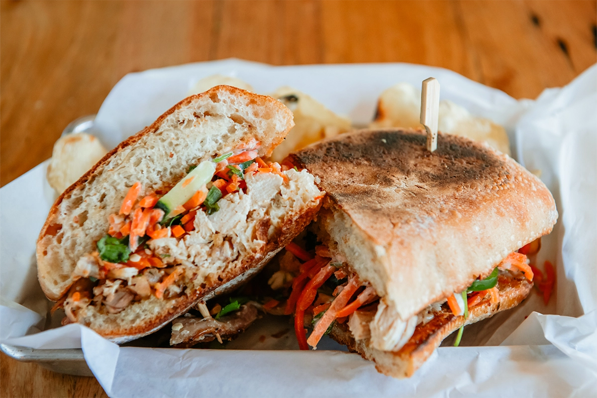 Chicken Skin Sauce-Studded Banh Mi