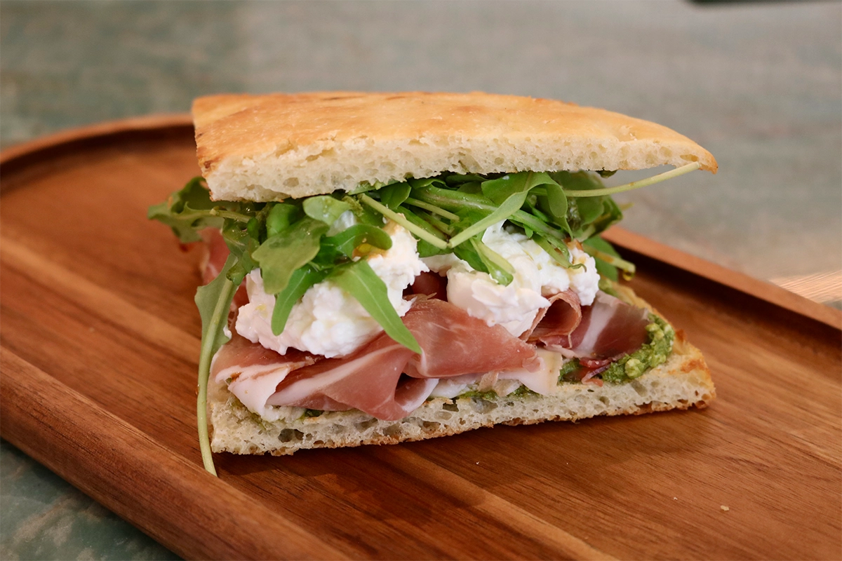 The Freshest Focaccia and Prosciutto Sandwich